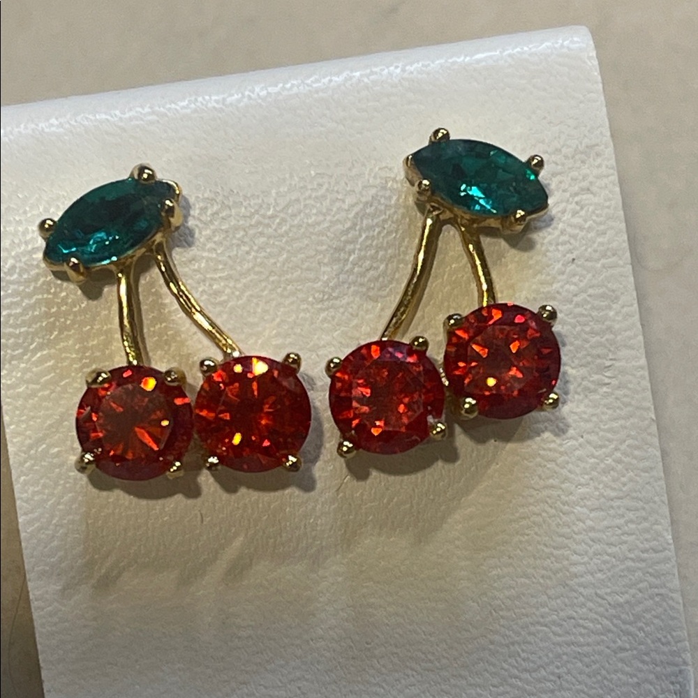 Kate Spade Cherry Gold and Red Earrings